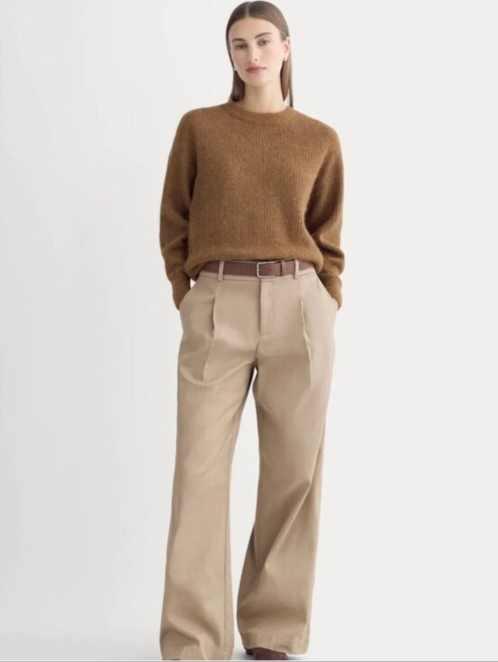 EVERLANE COCOON ALPACA CREW SWEATER IN WARM TAUPE
